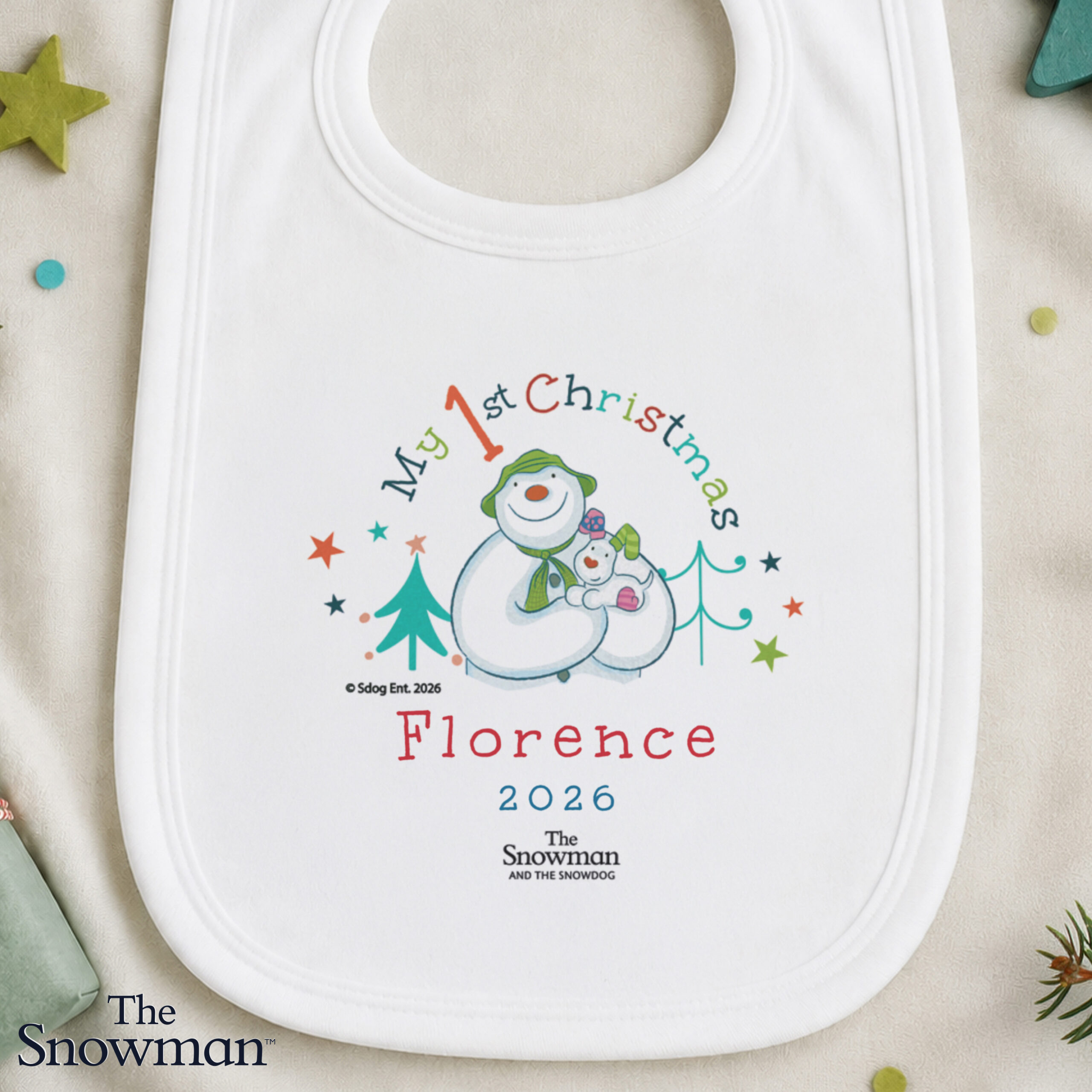 Personalised The Snowman My 1st Christmas Bib 2 Personalised The Snowman My 1st Christmas Bib