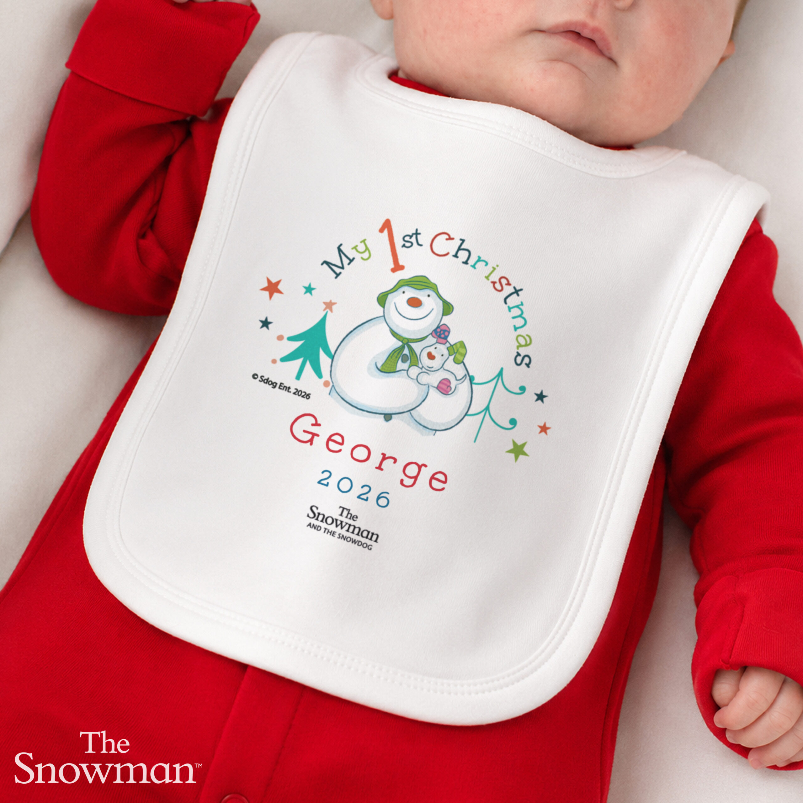 Personalised The Snowman My 1st Christmas Bib 3 Personalised The Snowman My 1st Christmas Bib