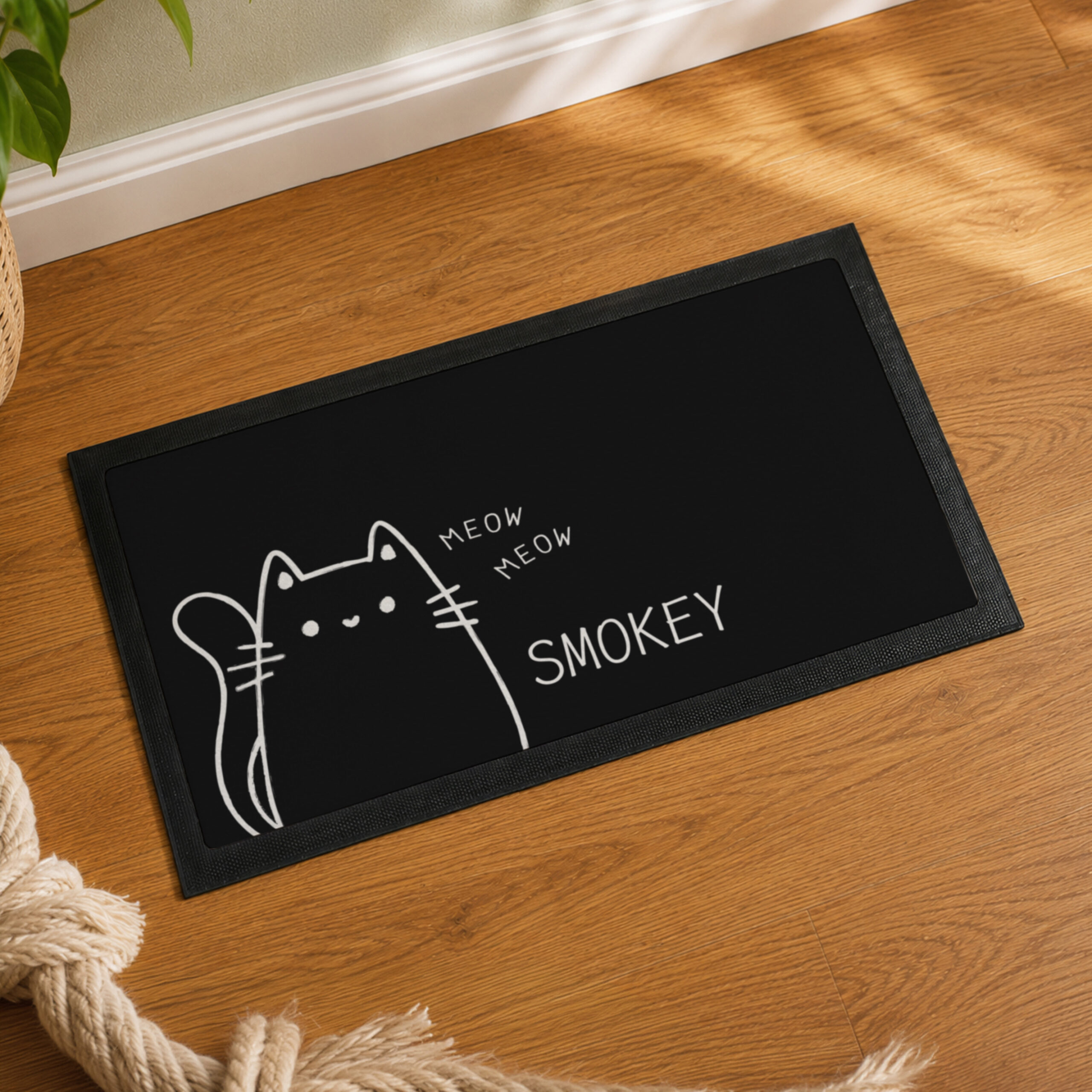 Personalised Cartoon Cat Bowl Mat 4 Personalised Cartoon Cat Bowl Mat