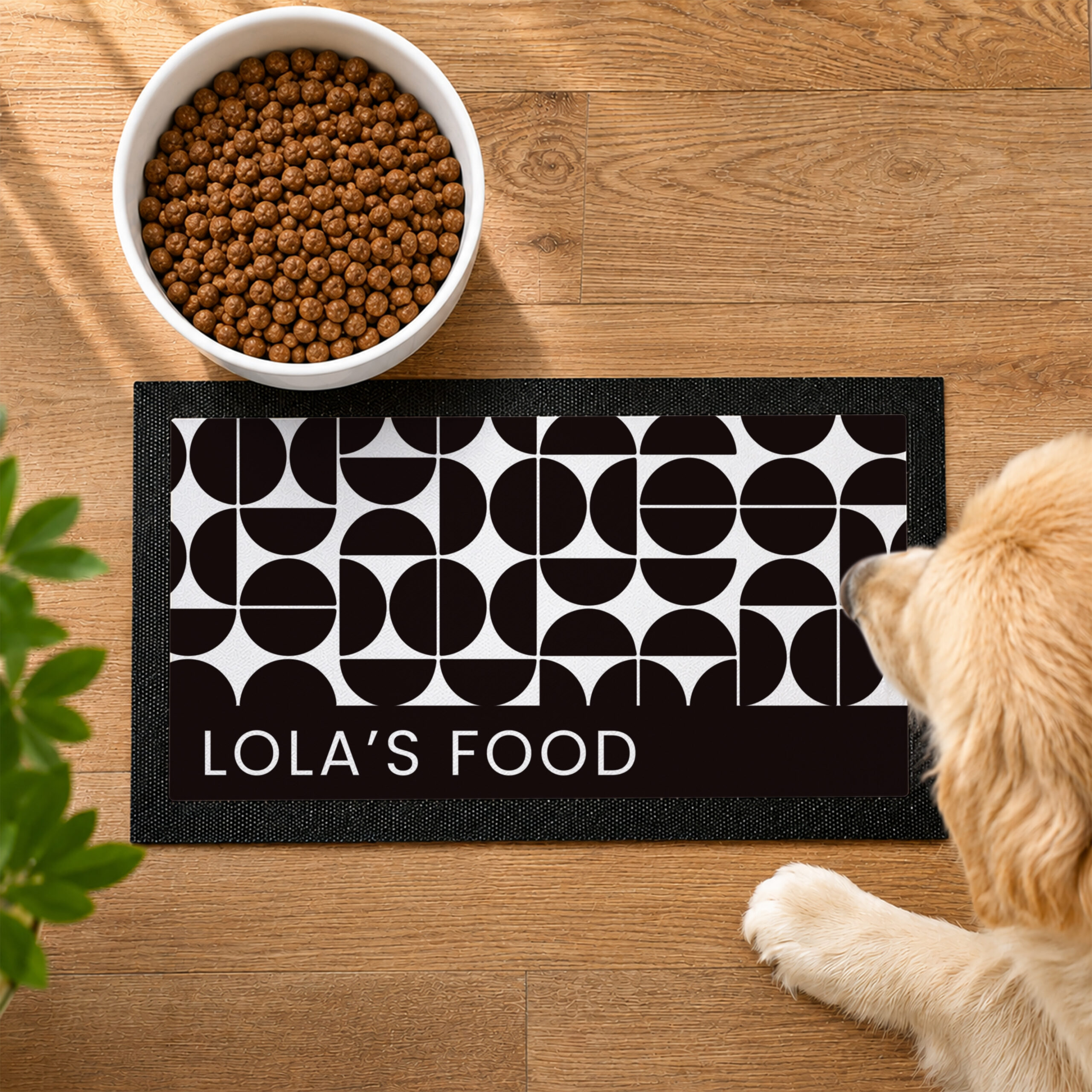 Personalised Abstract Pet Bowl Mat 1 Personalised Abstract Pet Bowl Mat