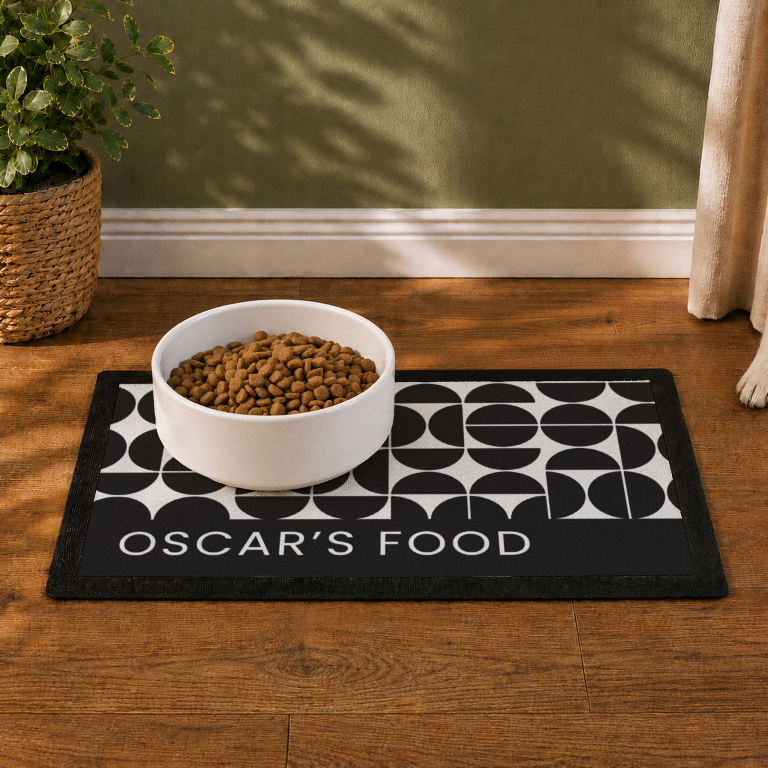 Personalised Abstract Pet Bowl Mat 3 Personalised Abstract Pet Bowl Mat