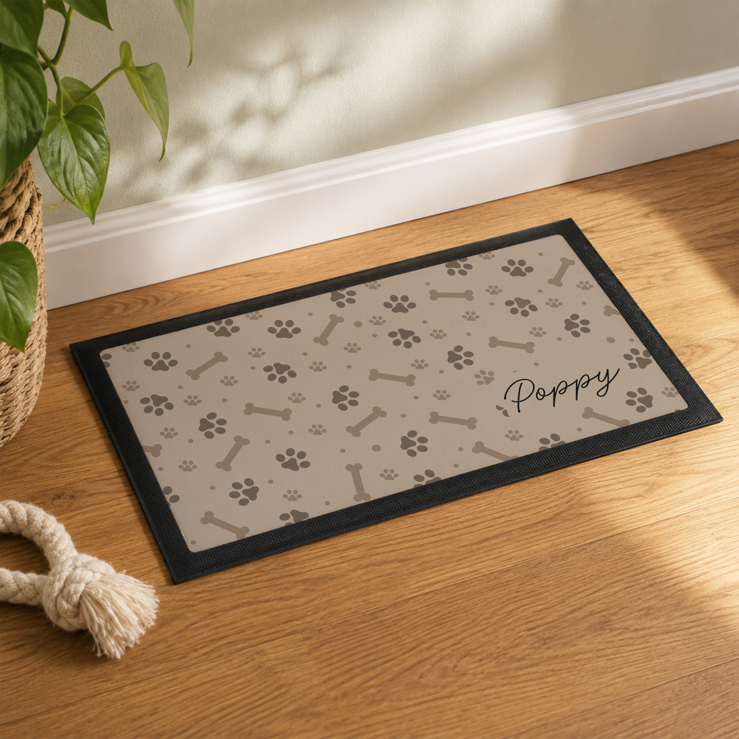 Personalised Brown Dog Icons Pet Bowl Mat 2 Personalised Brown Dog Icons Pet Bowl Mat