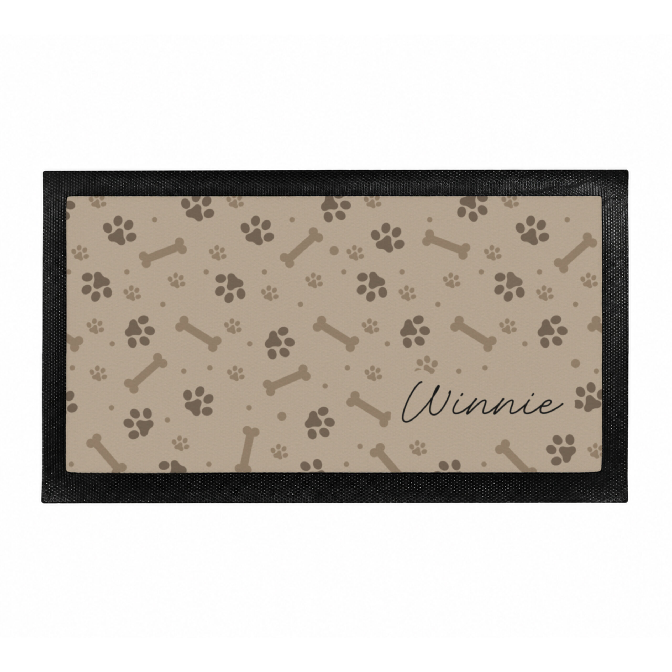 Personalised Brown Dog Icons Pet Bowl Mat 5 Personalised Brown Dog Icons Pet Bowl Mat