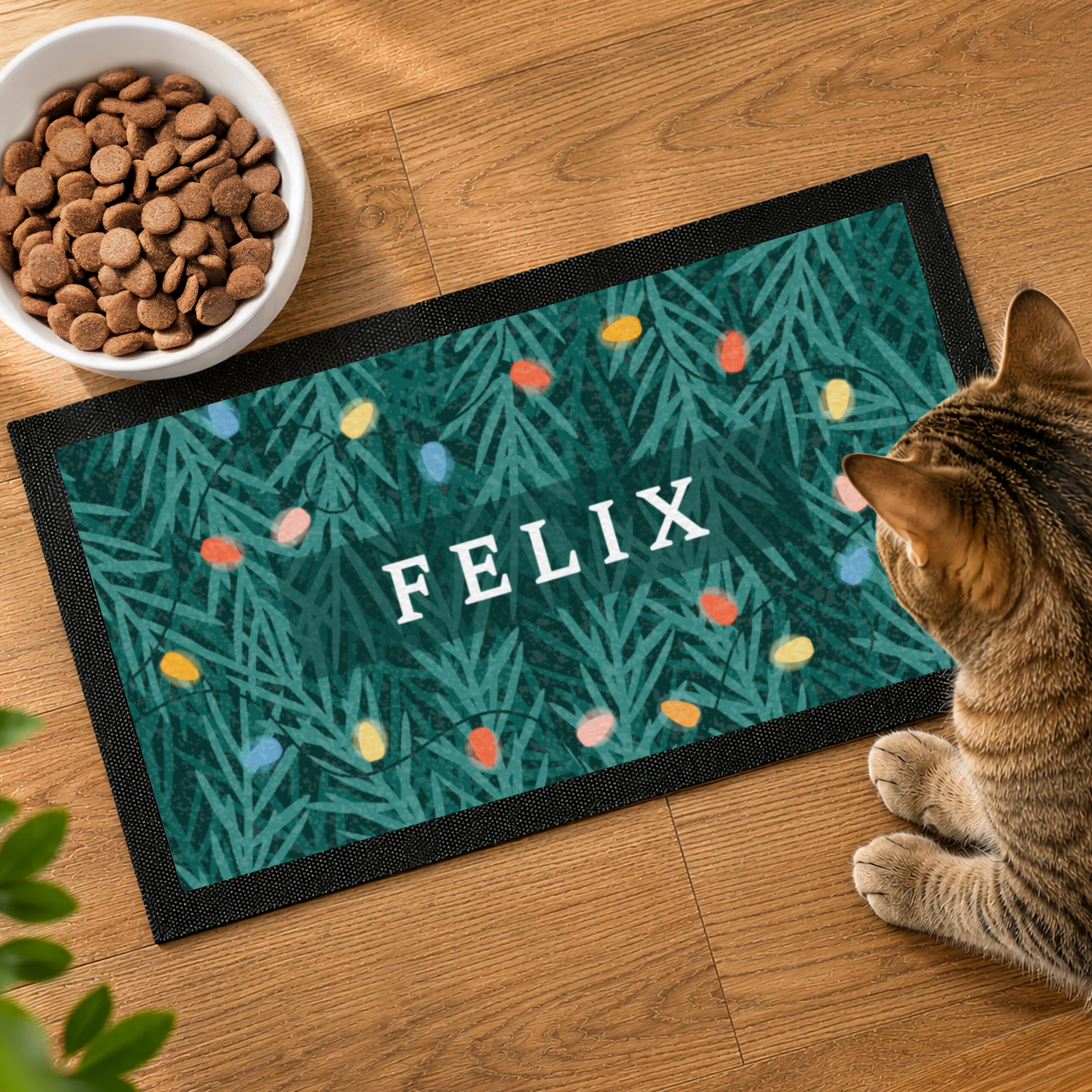 Personalised Christmas Pet Bowl Mat 3 Personalised Christmas Pet Bowl Mat