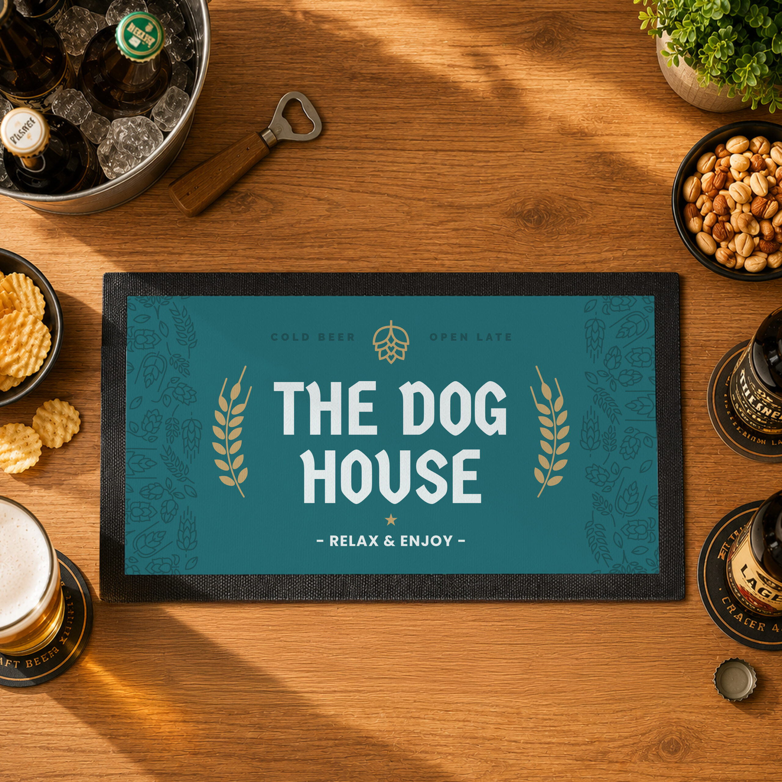 Personalised Beer Bar Mat 2 Personalised Beer Bar Mat
