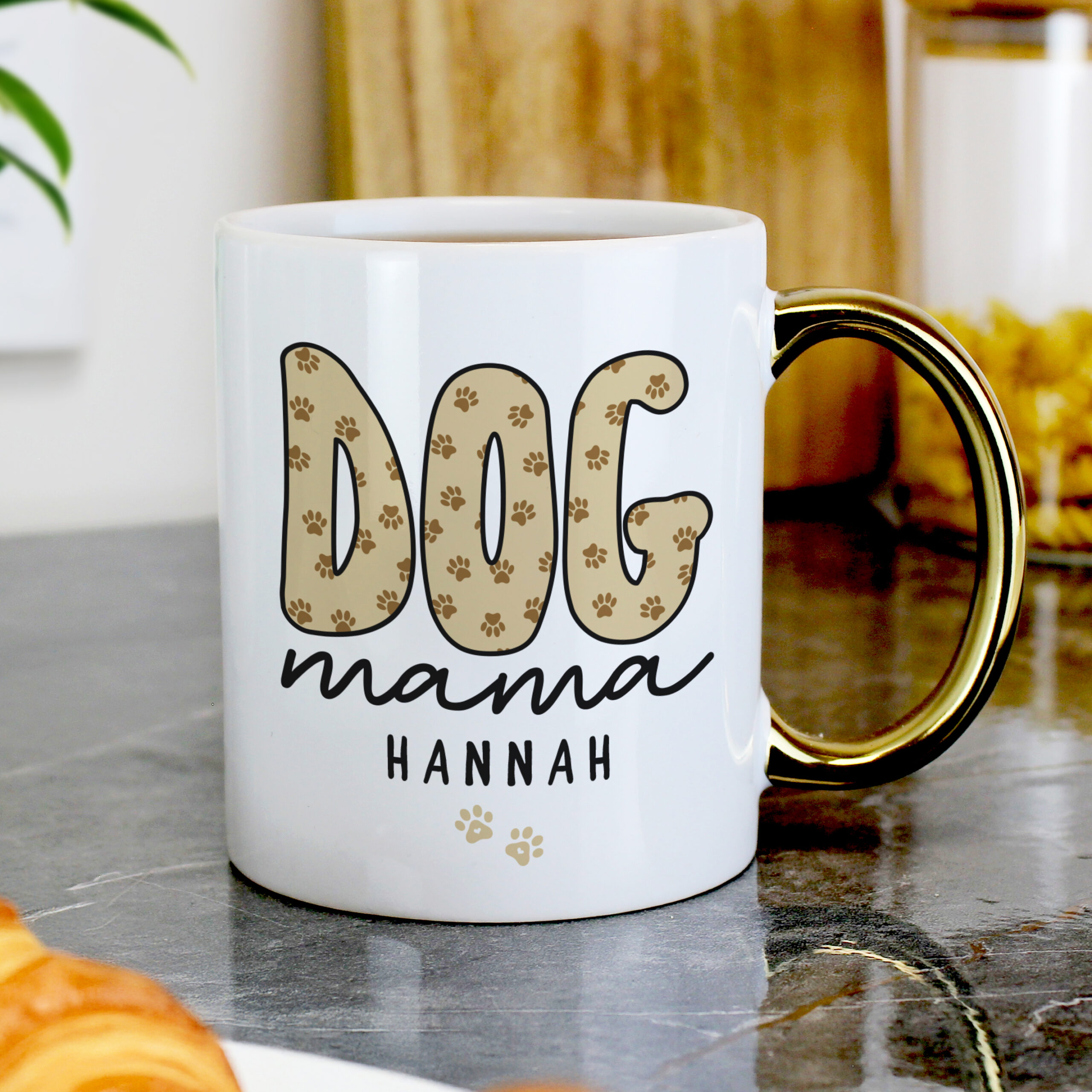 Personalised Dog Mama Gold Handle Mug 3 Personalised Dog Mama Gold Handle Mug