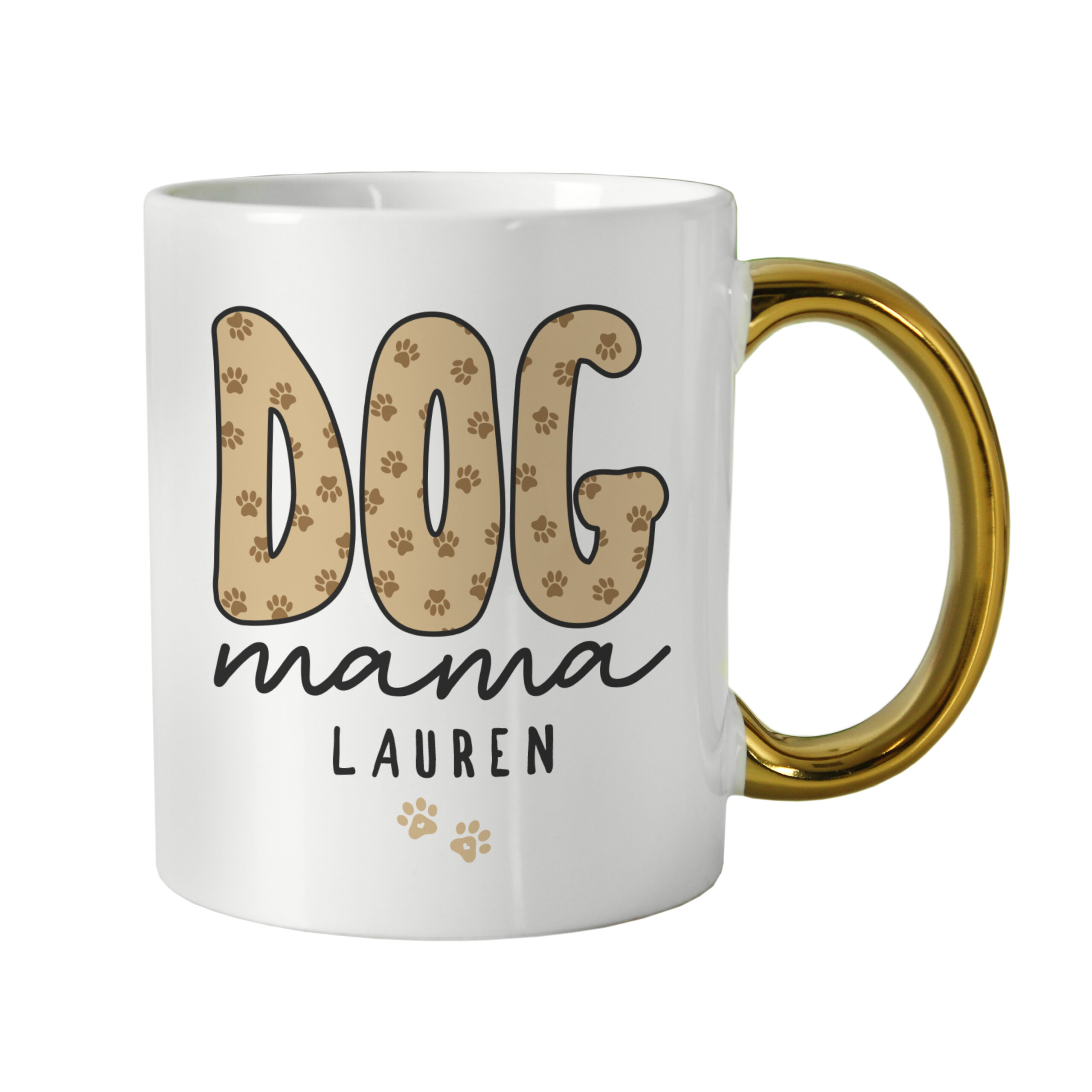 Personalised Dog Mama Gold Handle Mug 4 Personalised Dog Mama Gold Handle Mug