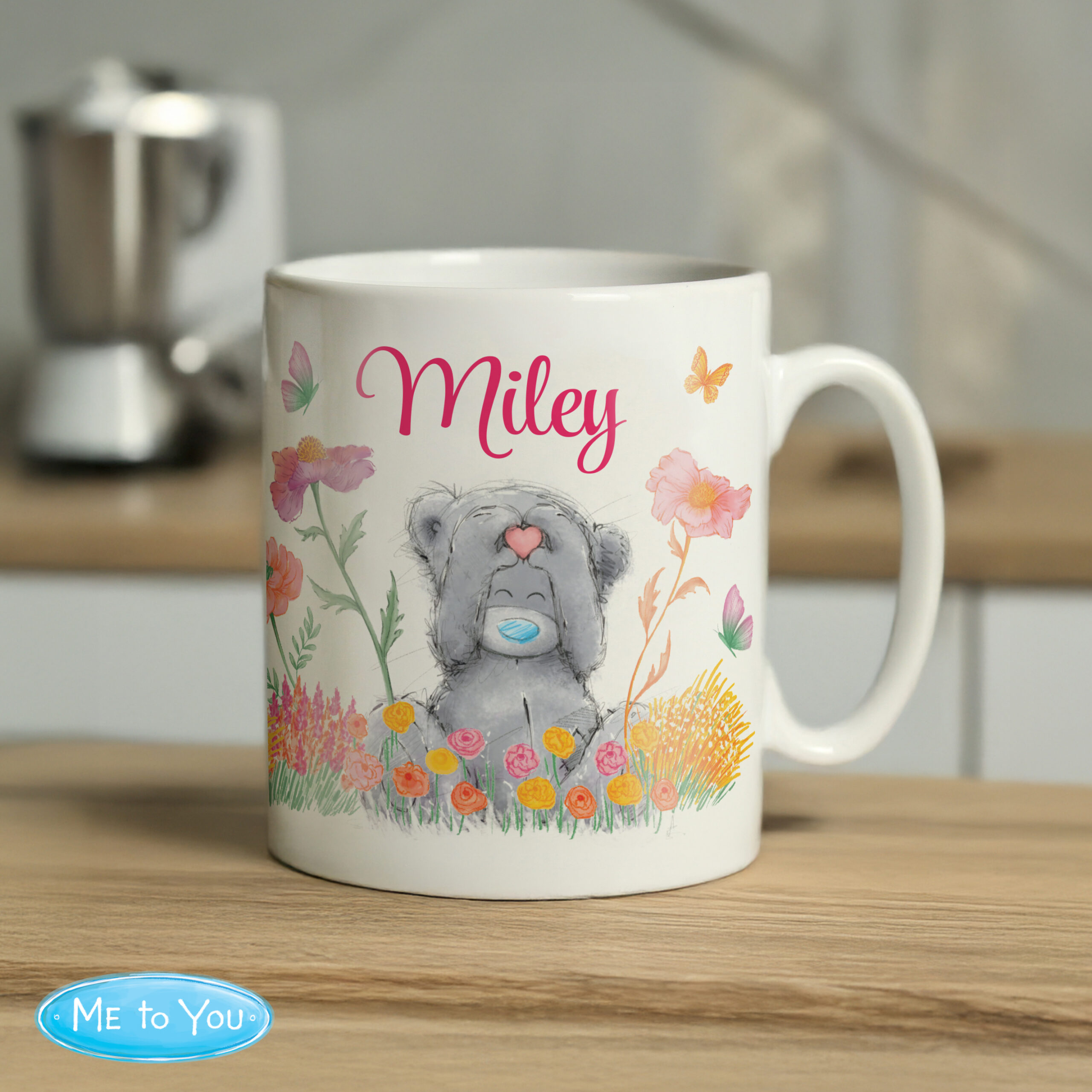Personalised Me to You Flowery Mug 1 Personalised Me to You Flowery Mug