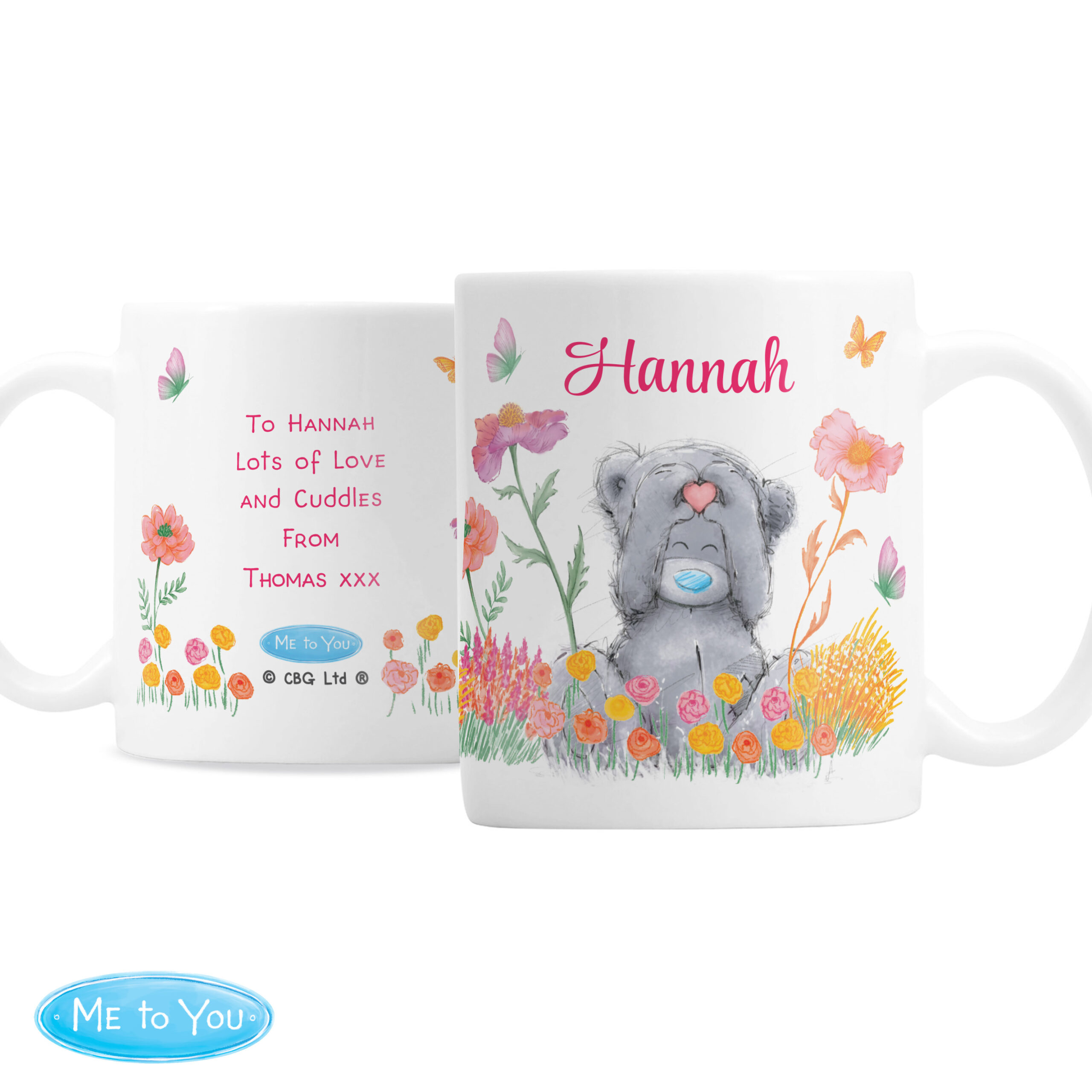 Personalised Me to You Flowery Mug 5 Personalised Me to You Flowery Mug