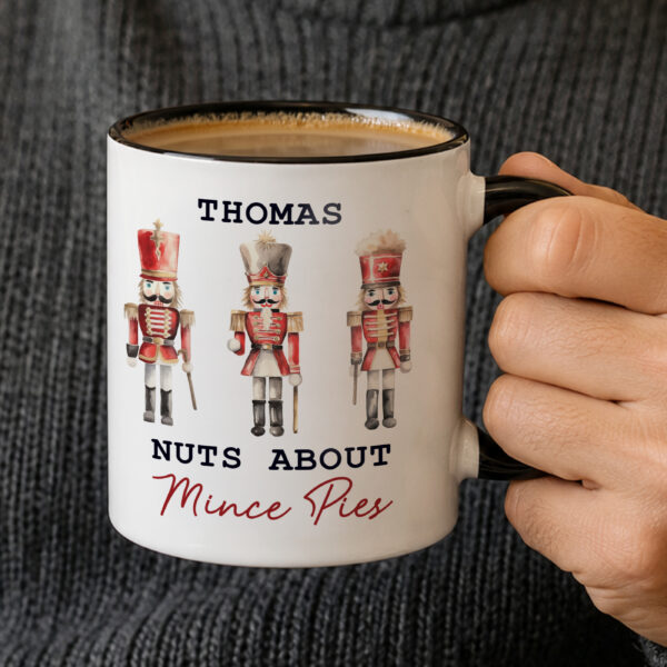 Personalised Nutcracker Black Handle Mug