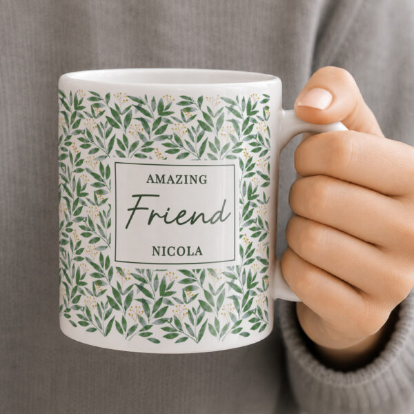 Personalised Leafy Pattern Mug