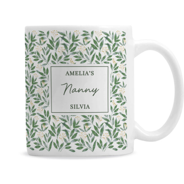 Personalised Leafy Pattern Mug