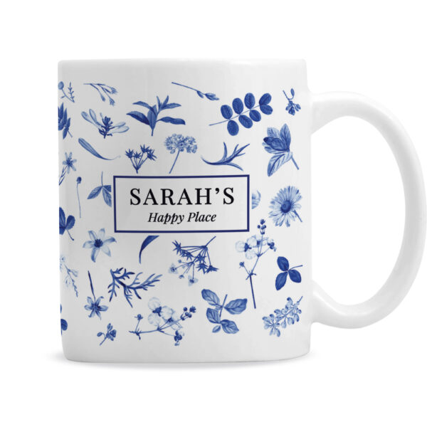 Personalised Blue Floral mug