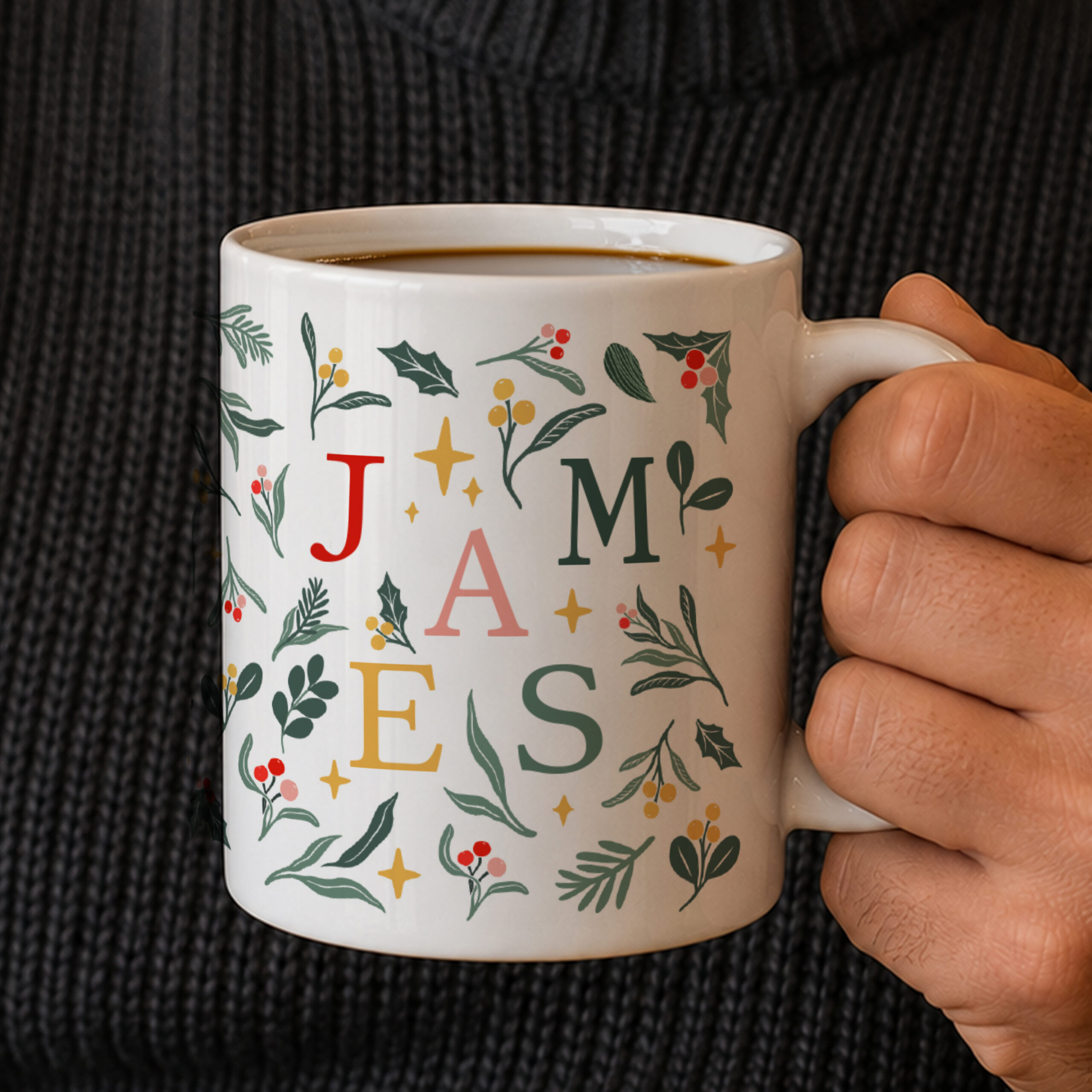 Personalised Christmas Pattern Mug 4 Personalised Christmas Pattern Mug