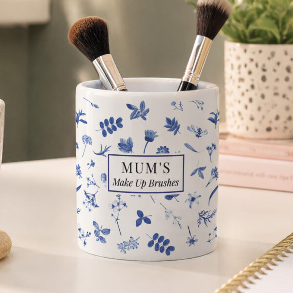 Personalised Blue Floral Storage Pot