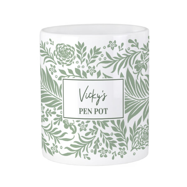 Personalised Green Leaves Storage Pot