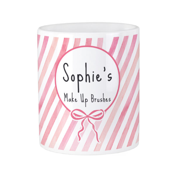 Personalised Pink Stripe Storage Pot