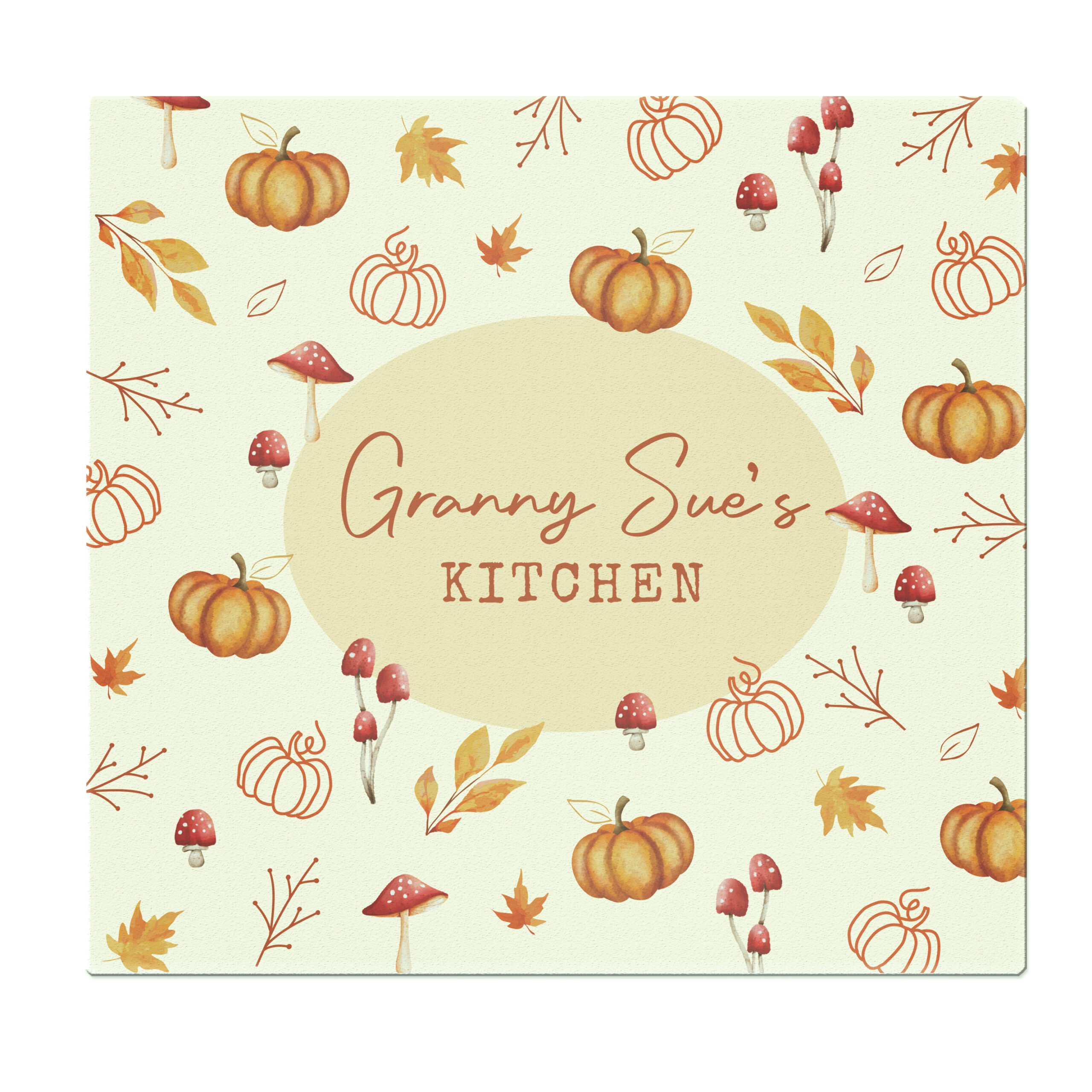 Personalised Pumpkin Glass Chopping Board 4 Personalised Pumpkin Glass Chopping Board