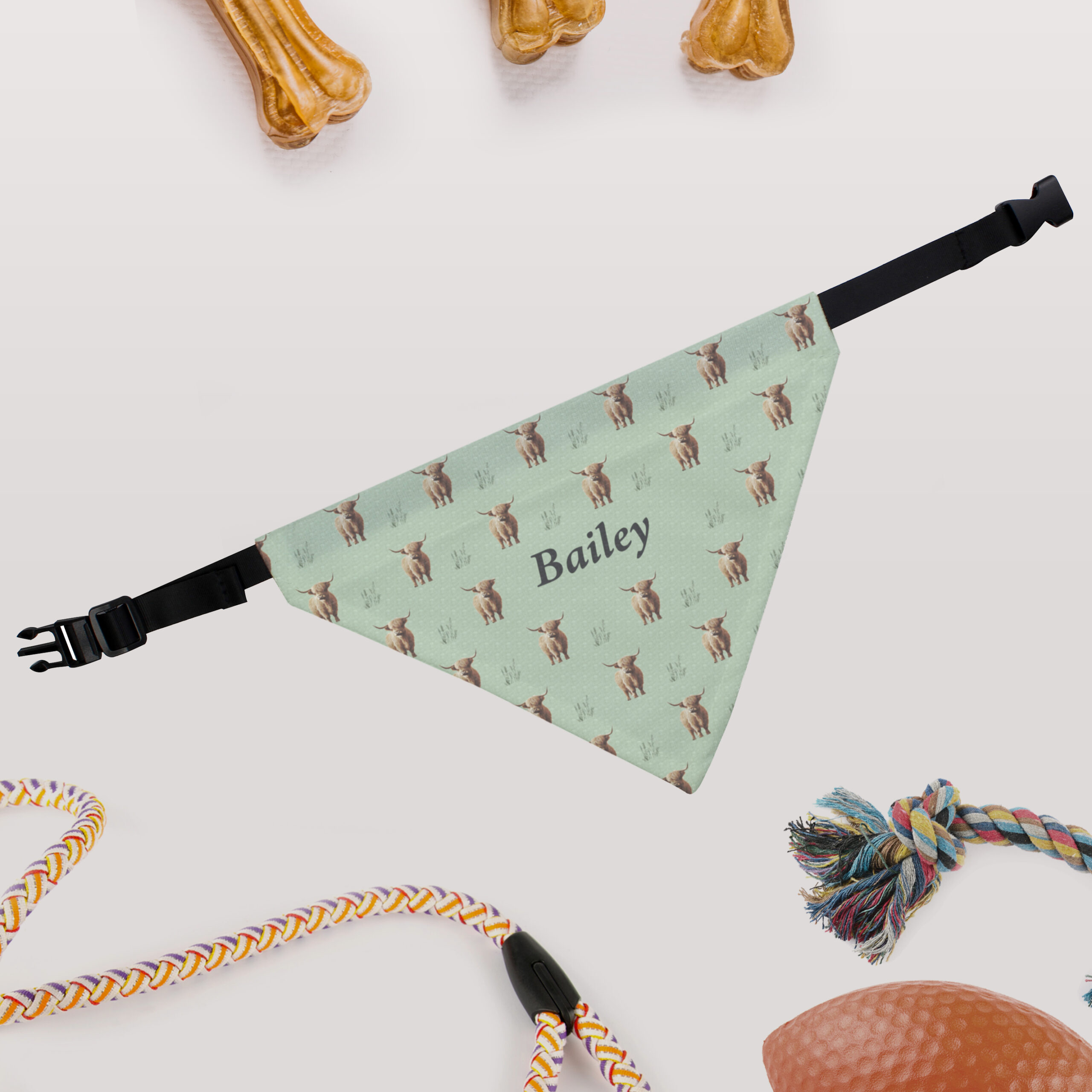 Personalised Highland Cow Dog Bandana 3 Personalised Highland Cow Dog Bandana