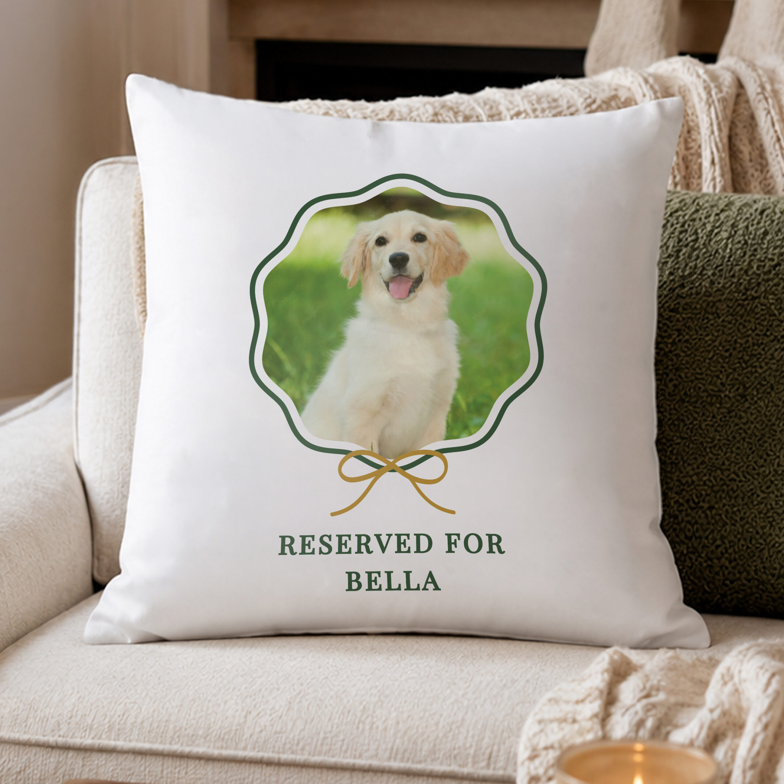 Personalised Scallop Bow Photo Upload Cushion 4 Personalised Scallop Bow Photo Upload Cushion