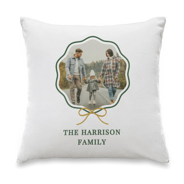 Personalised Scallop Bow Photo Upload Cushion