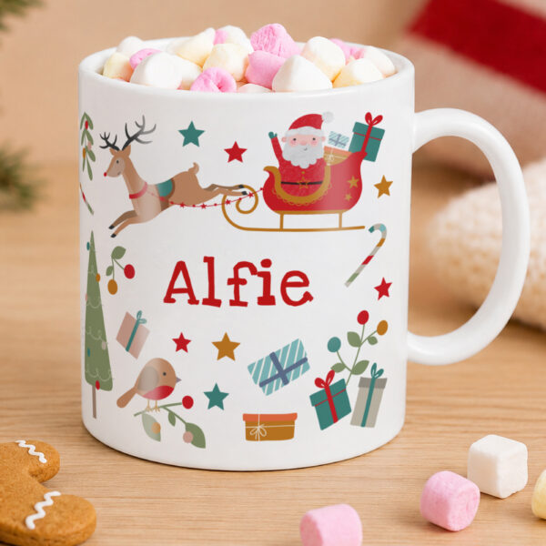 Personalised Christmas Characters Plastic Mug 6 Personalised Christmas Characters Plastic Mug