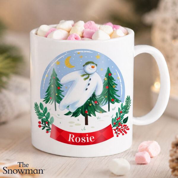 Personalised The Snowman Christmas Wishes Plastic Mug