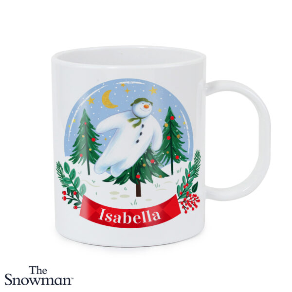 Personalised The Snowman Christmas Wishes Plastic Mug
