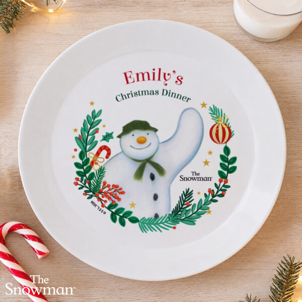 Personalised The Snowman Christmas Wishes Plastic Plate 7 Personalised The Snowman Christmas Wishes Plastic Plate