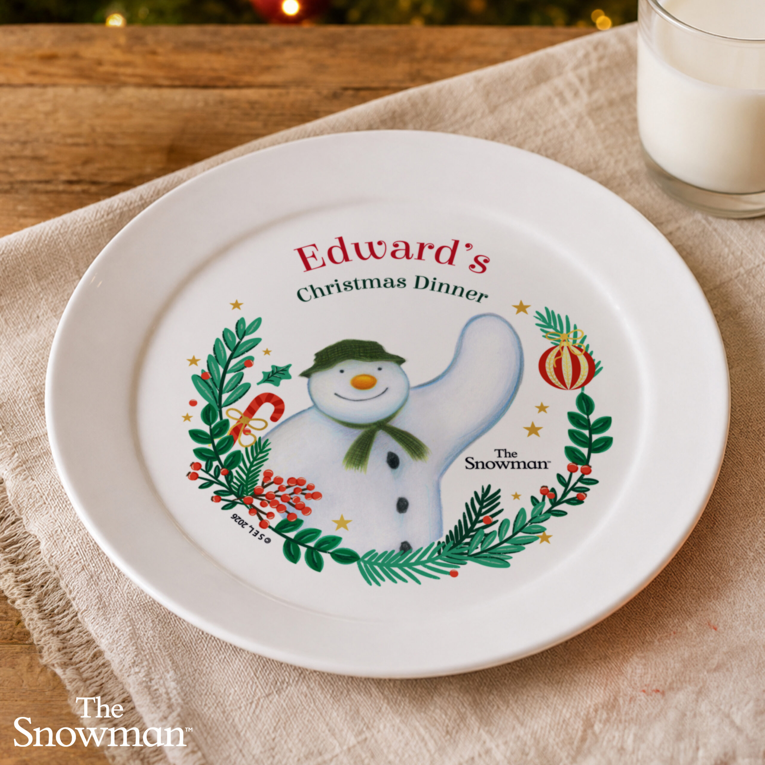 Personalised The Snowman Christmas Wishes Plastic Plate 2 Personalised The Snowman Christmas Wishes Plastic Plate