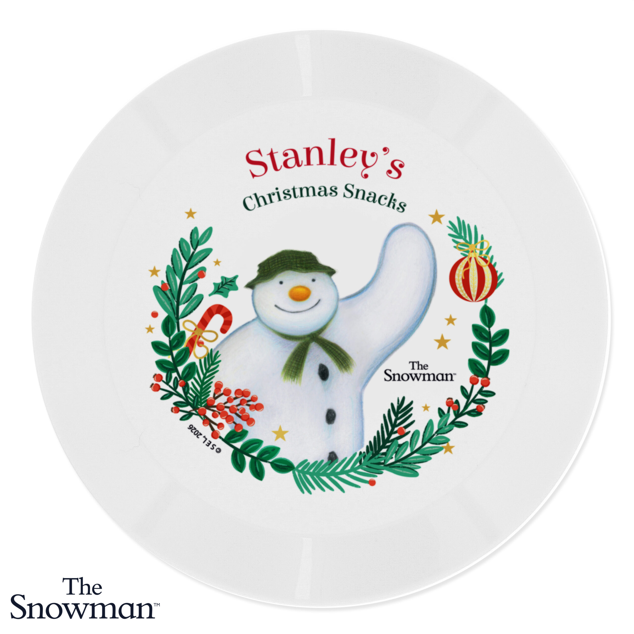 Personalised The Snowman Christmas Wishes Plastic Plate 4 Personalised The Snowman Christmas Wishes Plastic Plate