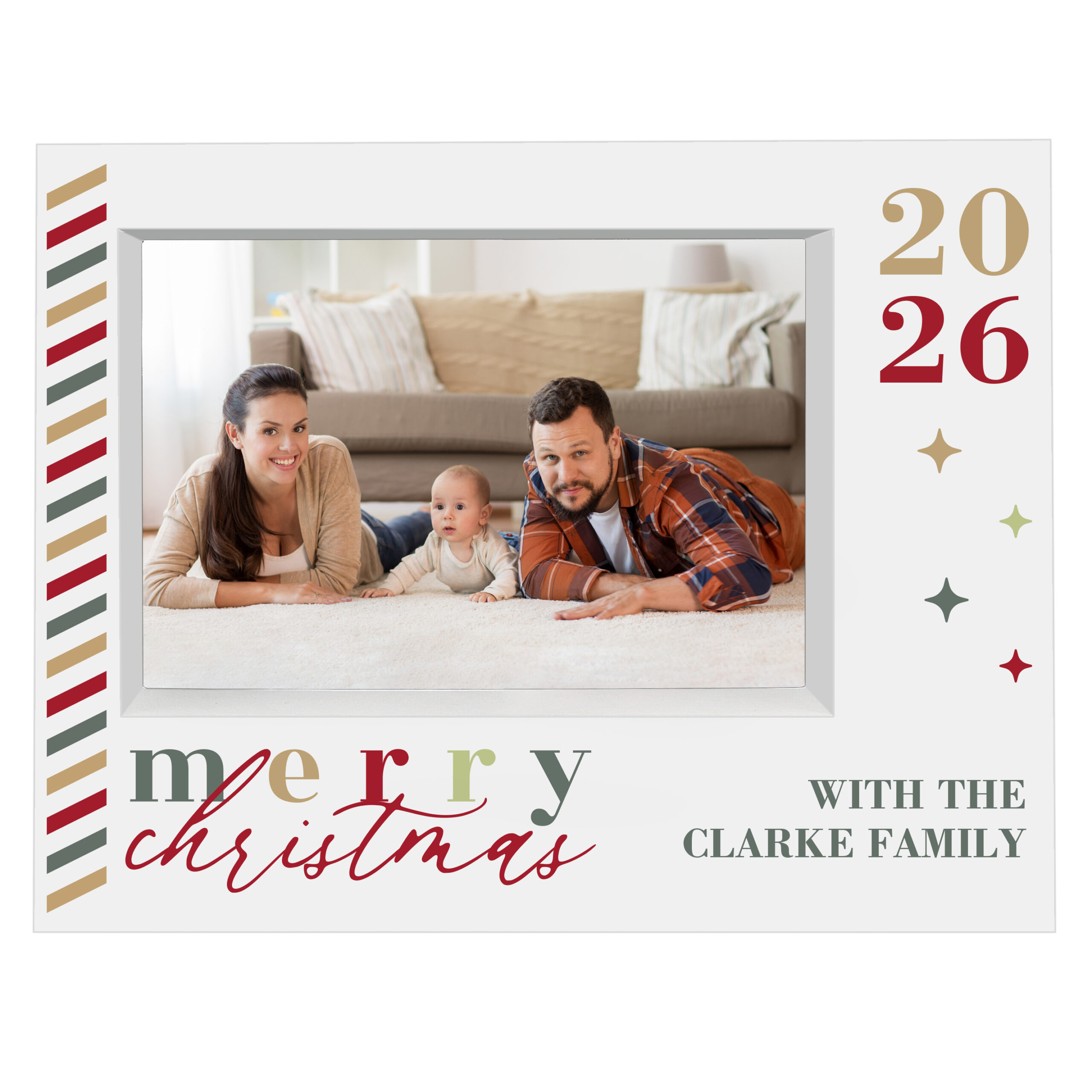 Personalised Merry Christmas 5x7 Box Photo Frame 4 Personalised Merry Christmas 5x7 Box Photo Frame