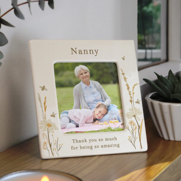 Personalised Bees & Daisy Ceramic 4x4 Frame 27 Personalised Bees & Daisy Ceramic 4x4 Frame