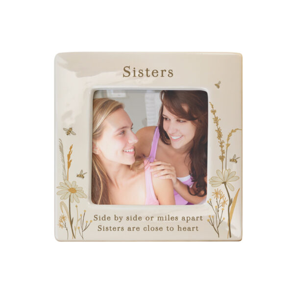 Personalised Bees & Daisy Ceramic 4x4 Frame