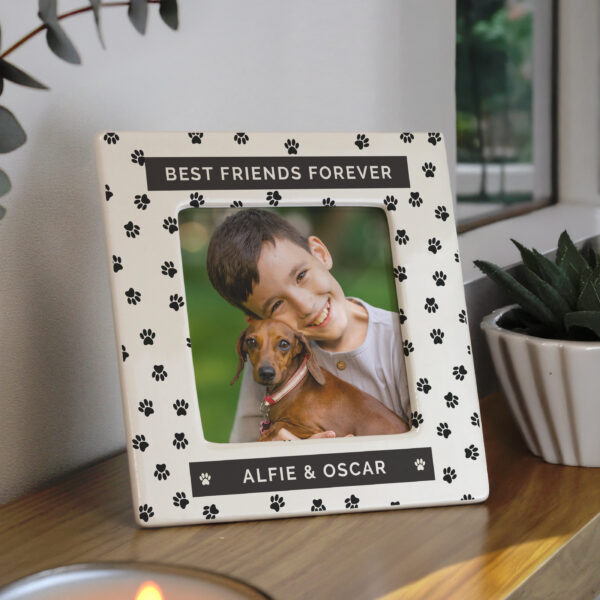 Personalised Pet Paw Print Ceramic 4x4 Frame 21 Personalised Pet Paw Print Ceramic 4x4 Frame