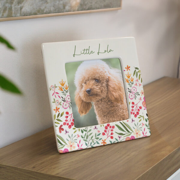 Personalised Floral Ceramic 4x4 Frame
