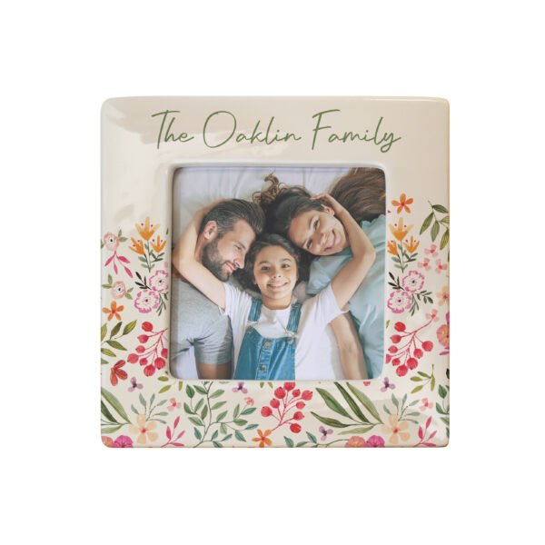 Personalised Floral Ceramic 4x4 Frame