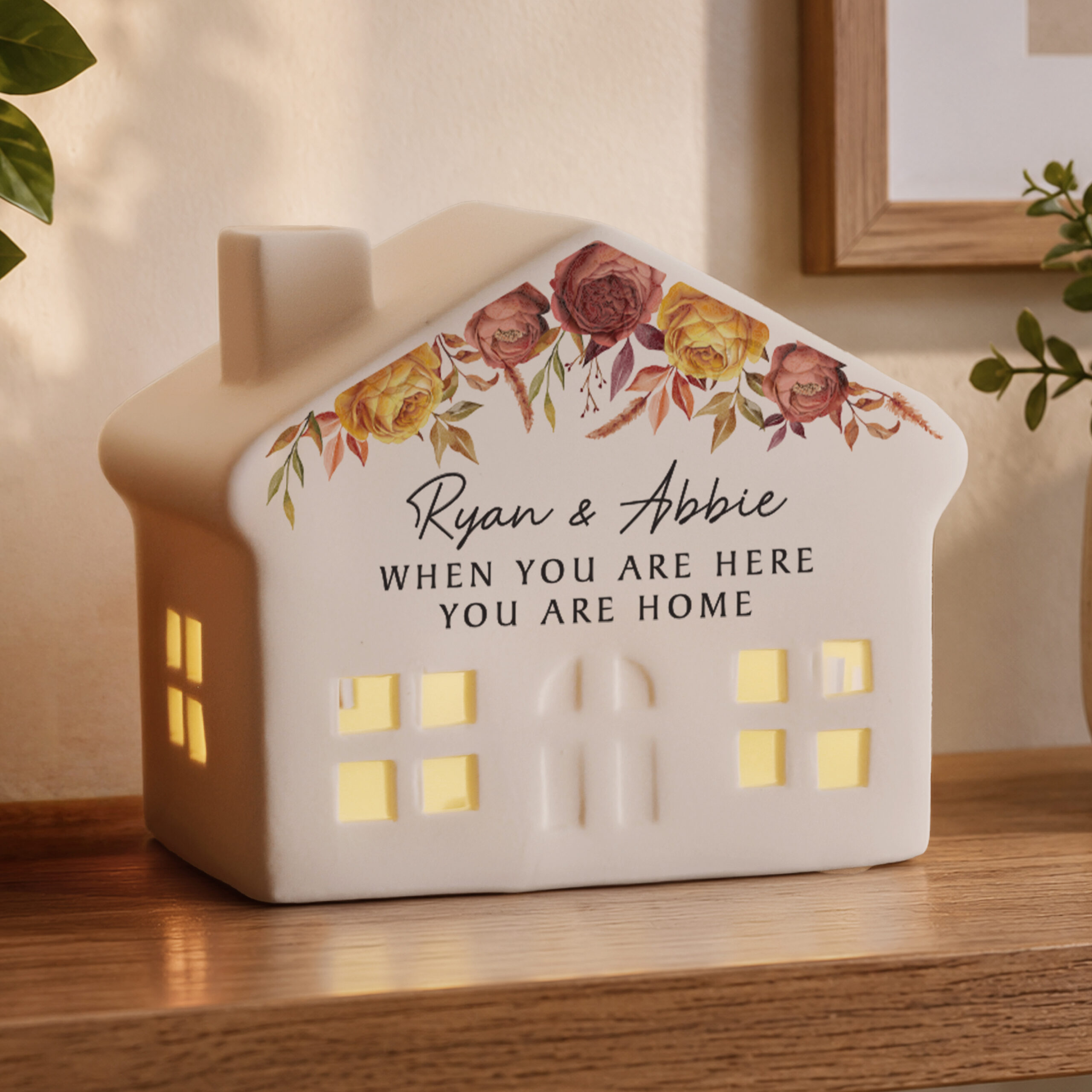 Personalised Floral Autumnal LED House 1 Personalised Floral Autumnal LED House
