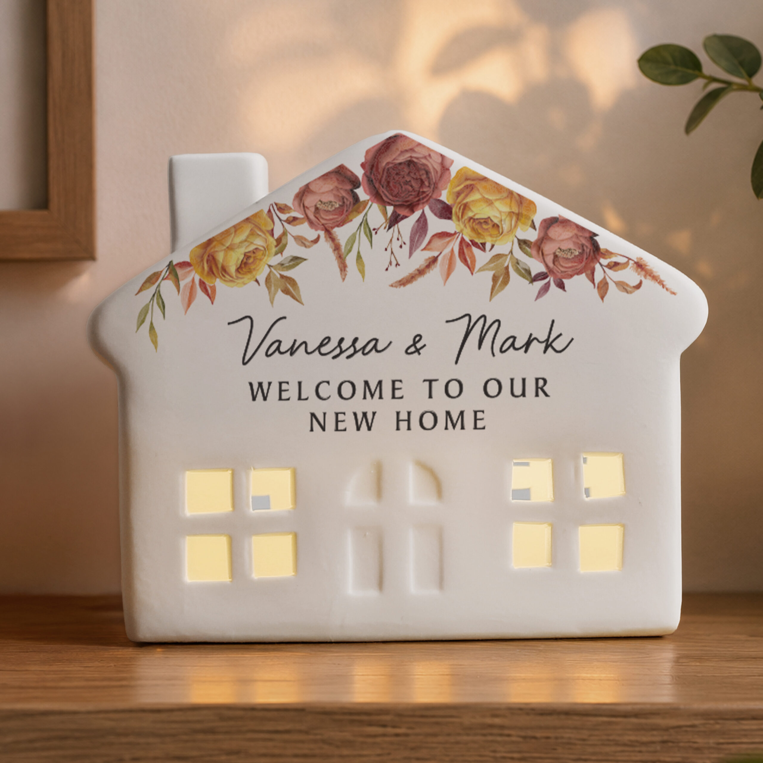 Personalised Floral Autumnal LED House 2 Personalised Floral Autumnal LED House