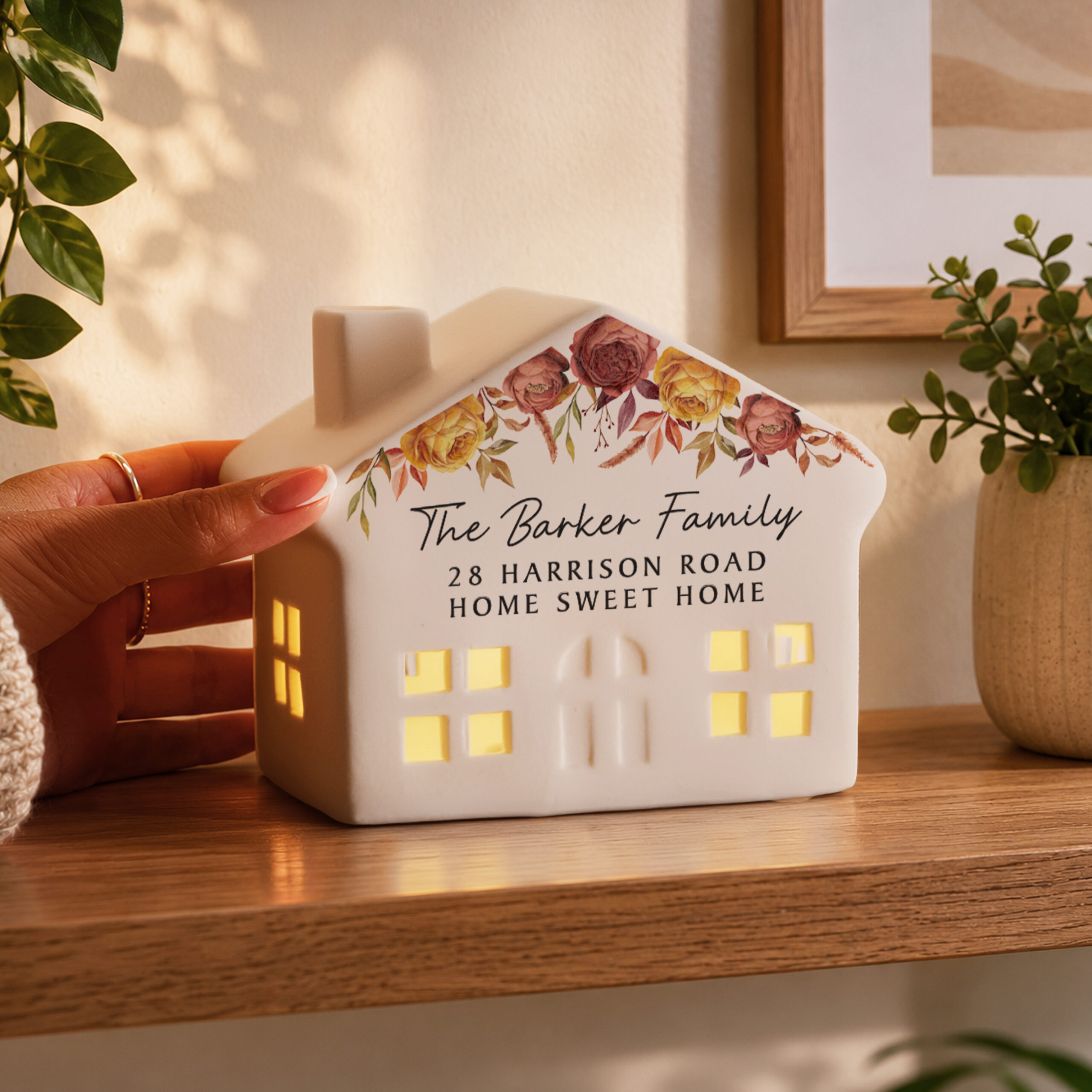Personalised Floral Autumnal LED House 3 Personalised Floral Autumnal LED House