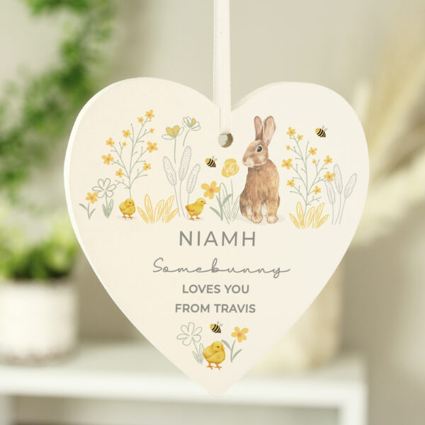 Personalised Spring Bunny Wooden Heart Ornament 15 Personalised Spring Bunny Wooden Heart Ornament