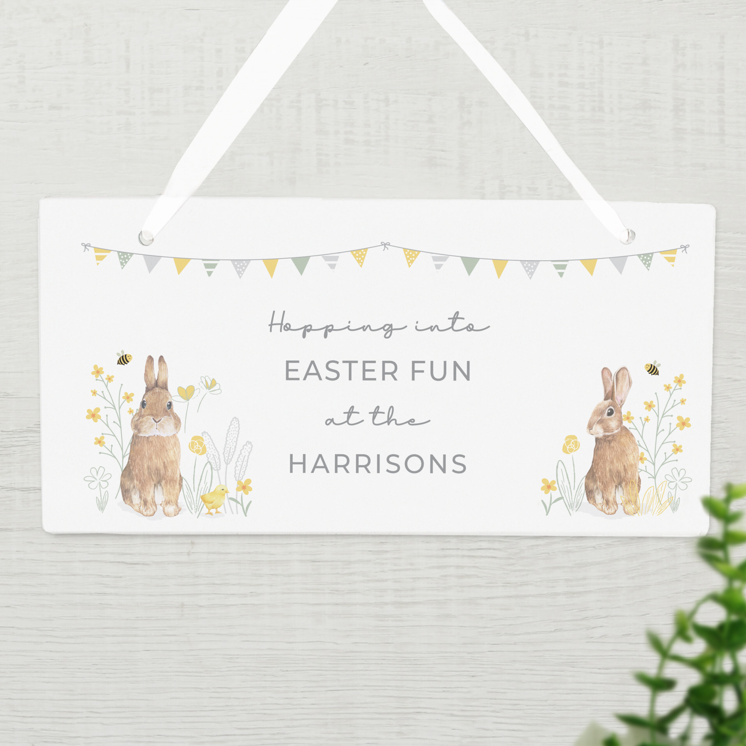 Personalised Spring Bunny Wooden Sign 3 Personalised Spring Bunny Wooden Sign