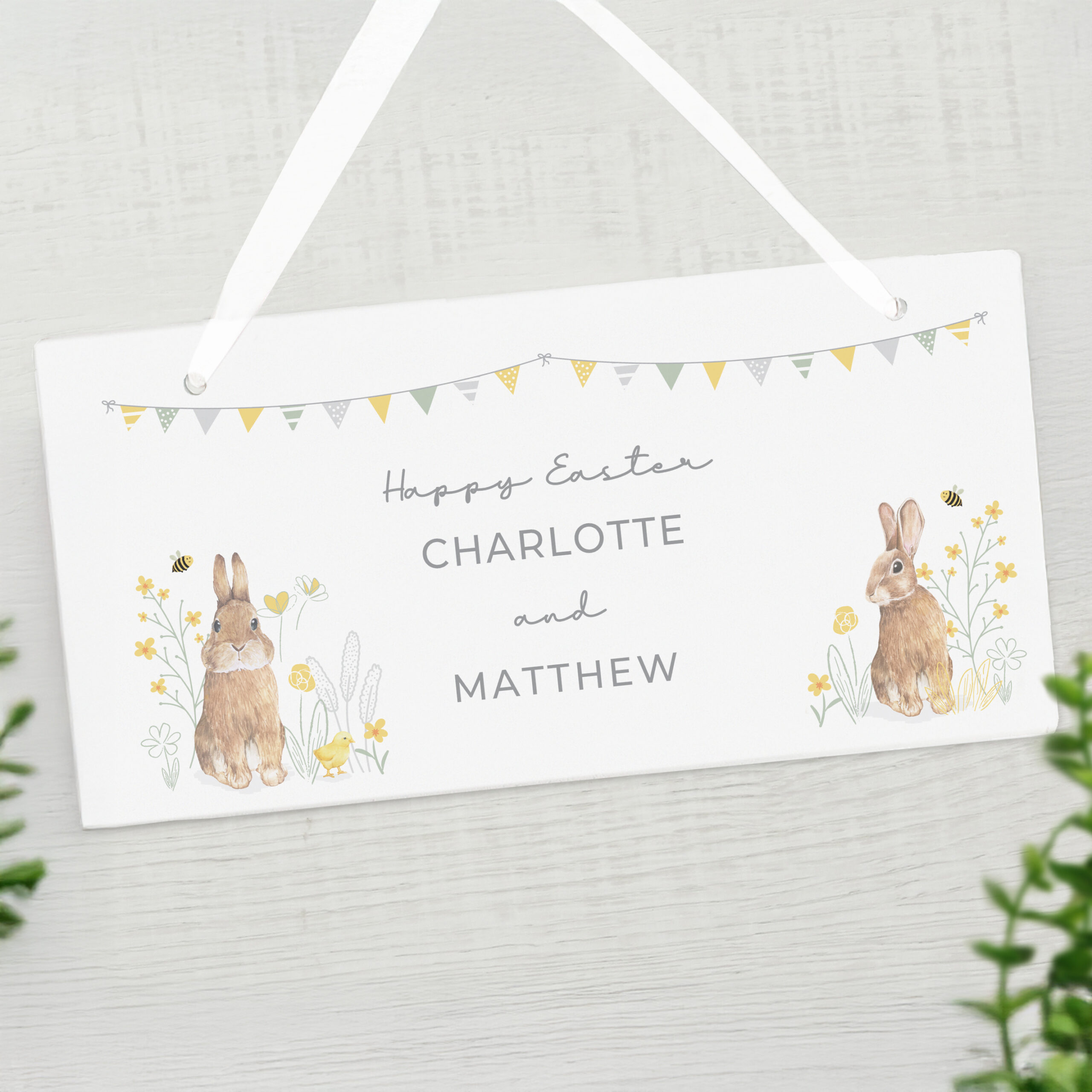 Personalised Spring Bunny Wooden Sign 4 Personalised Spring Bunny Wooden Sign