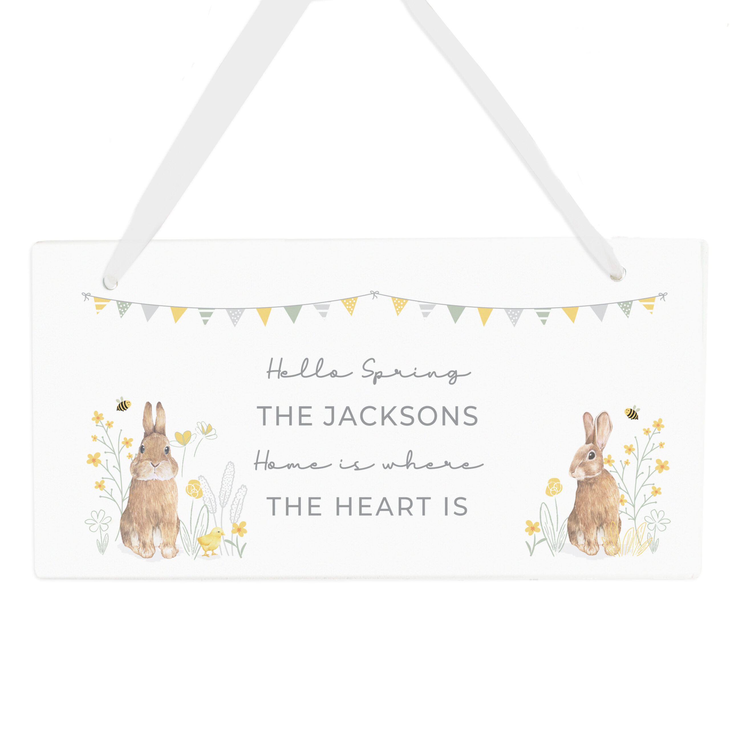 Personalised Spring Bunny Wooden Sign 5 Personalised Spring Bunny Wooden Sign