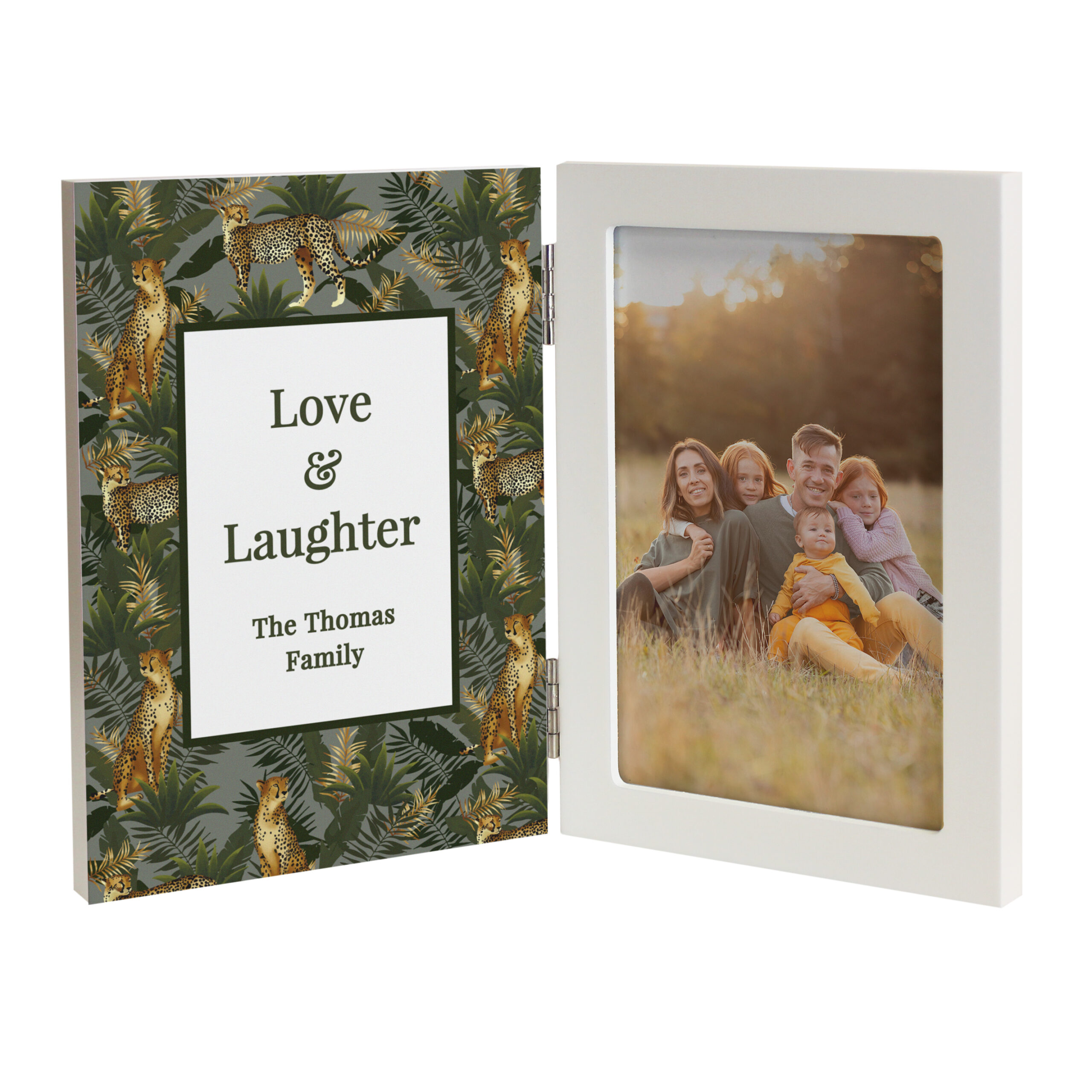 Personalised Leopard Print Wooden Hinged 6x4 Photo Frame 5 Personalised Leopard Print Wooden Hinged 6x4 Photo Frame
