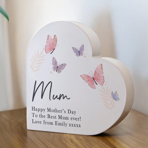 Personalised Butterfly Grey Heart Ornament