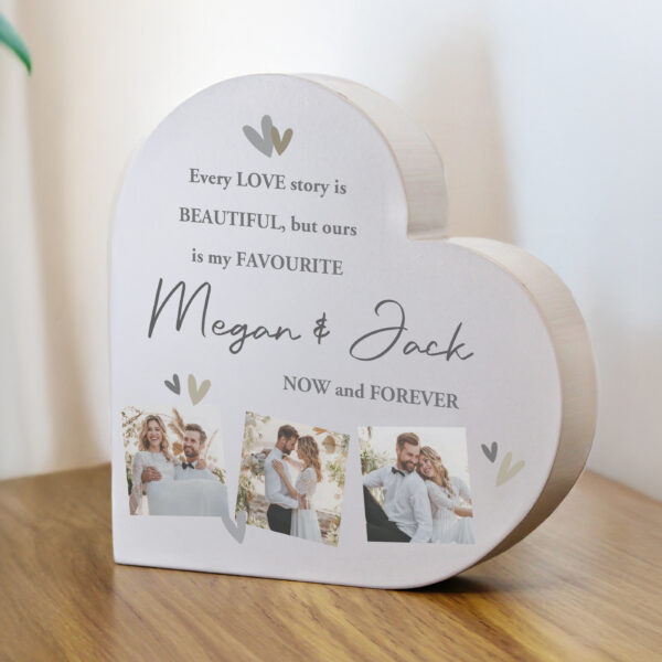 Personalised Photo Upload Grey Heart Ornament 21 Personalised Photo Upload Grey Heart Ornament