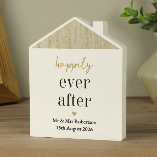 Personalised Black & Gold Free Text Wooden House Ornament 9 Personalised Black & Gold Free Text Wooden House Ornament