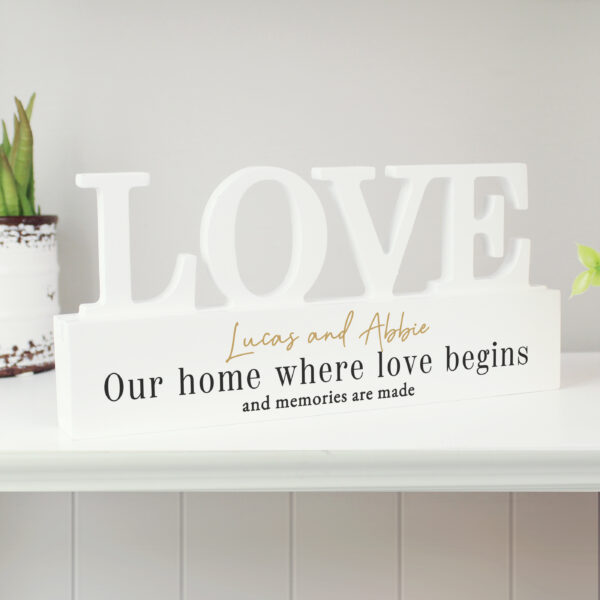 Personalised Black & Gold Free Text LOVE Word Plaque 32 Personalised Black & Gold Free Text LOVE Word Plaque