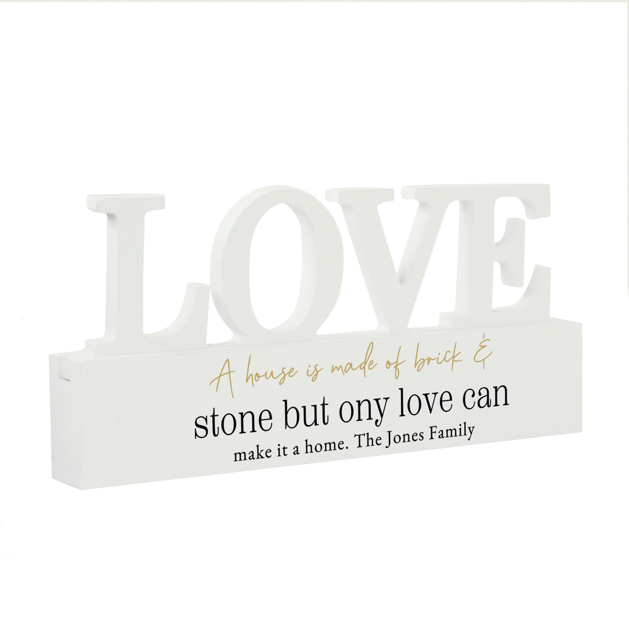 Personalised Black & Gold Free Text LOVE Word Plaque 4 Personalised Black & Gold Free Text LOVE Word Plaque